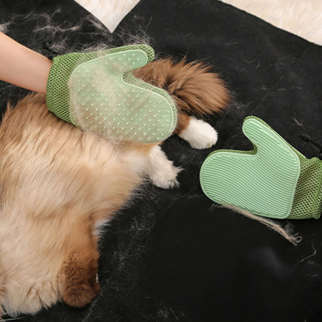 Cat Grooming Glove – 2-in-1 Design – One Size Fits Most – Reduces Shedding and Enhances Bonding 0